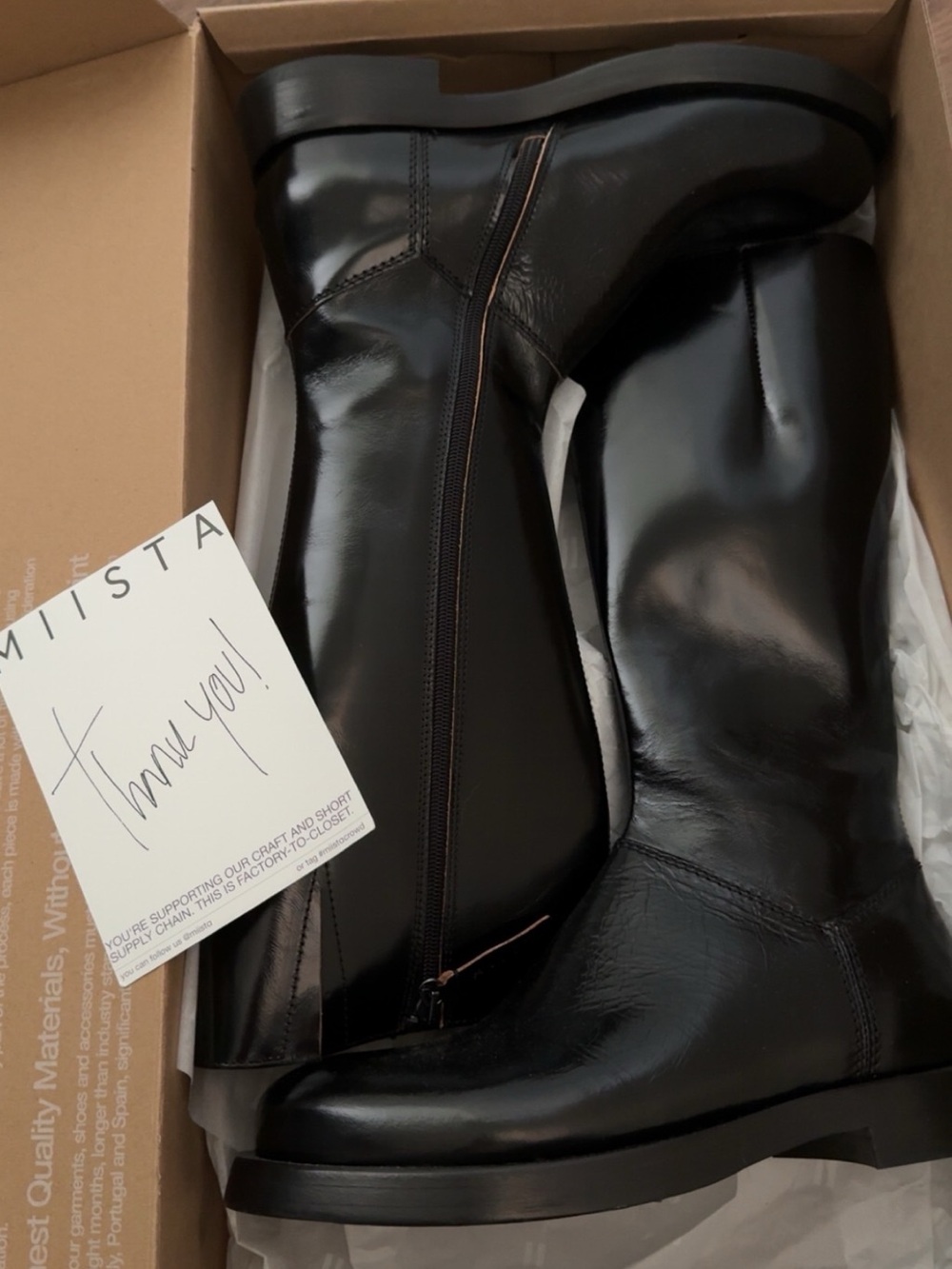 Miista Black Dreda Tall Boots - black leather